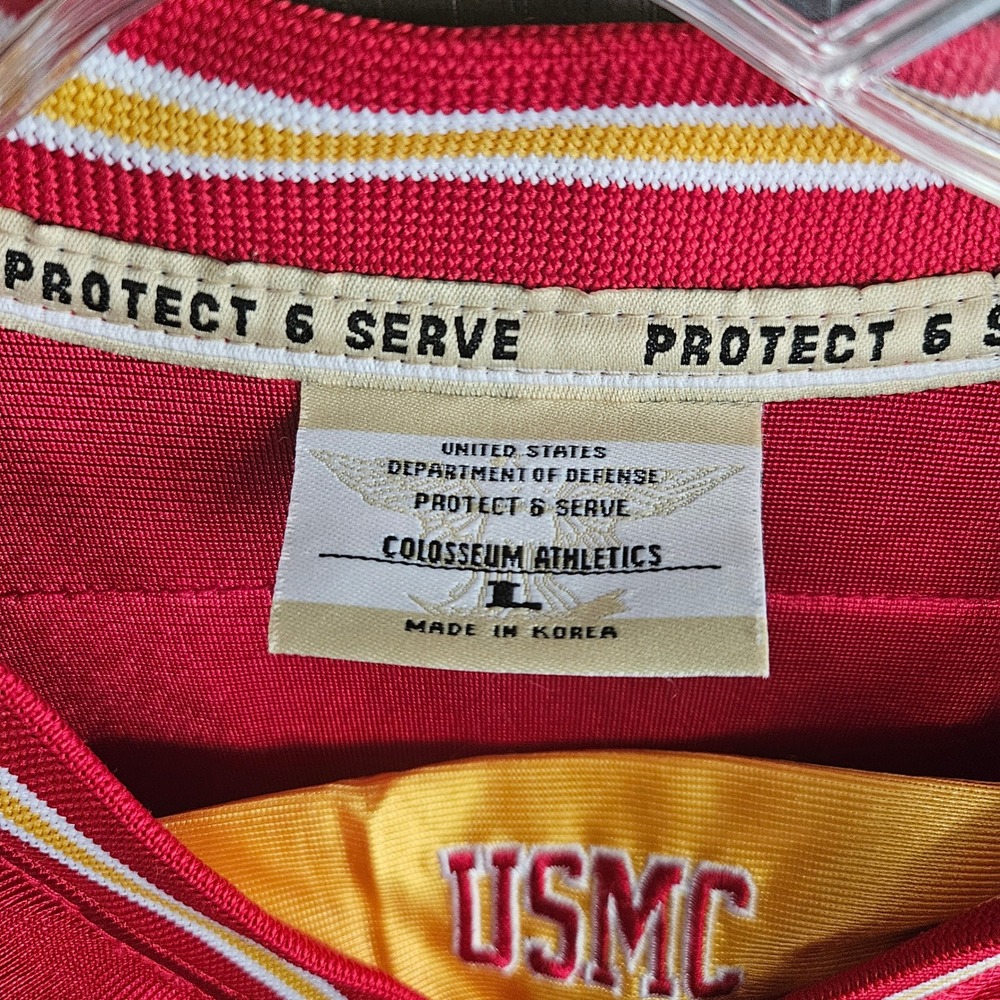 Colosseum Athletics USMC Jersey Men Large Red Embroidered Marines Football Shirt - Picture 8 of 14
